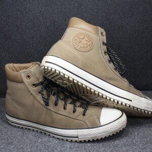 Converse Boot Hi Chuck Taylor 149390C Leather Sand Brown Sneakers Mens Size 11.5